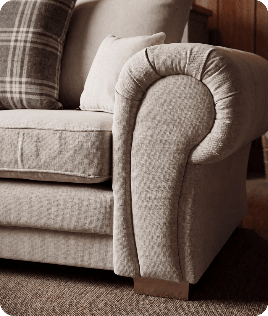 Florence Scatter Back Cream Fabric 2 Seater Sofa