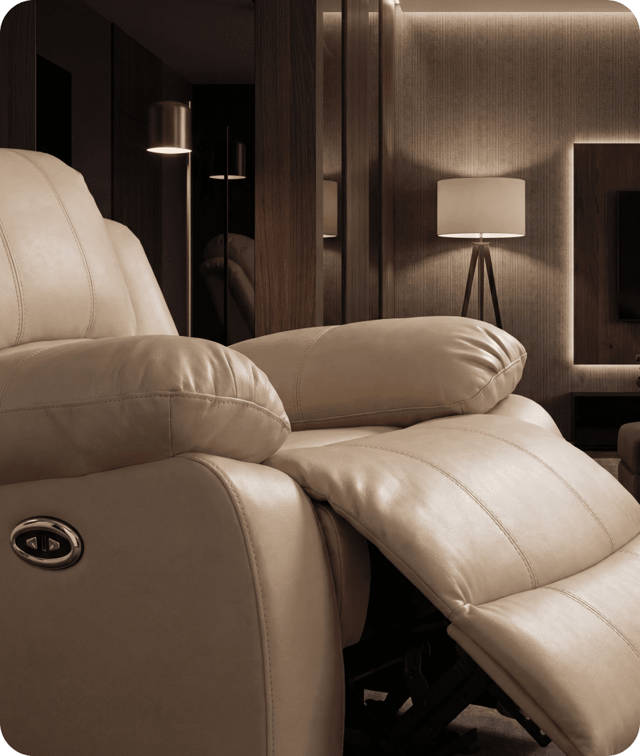 York Cream Leather Electric Recliner Chair