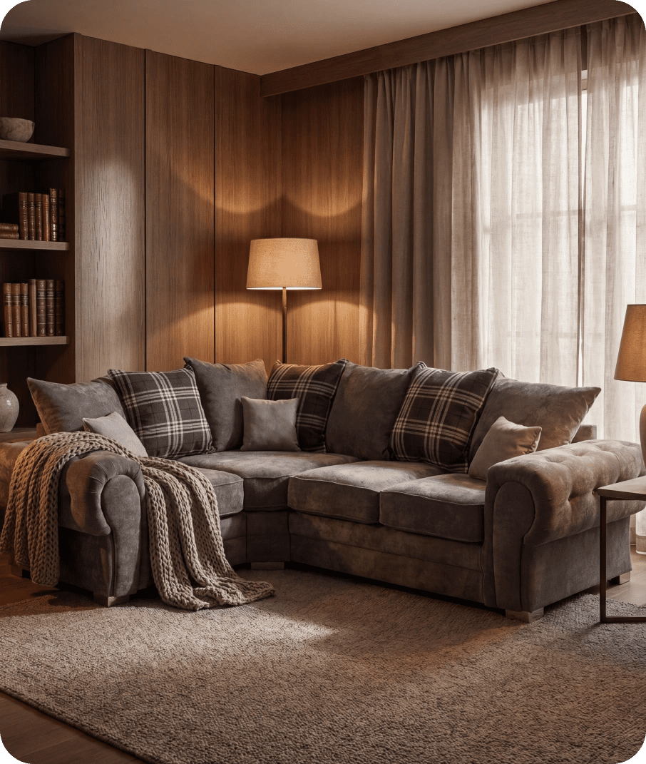 Florence Scatter Grey Fabric Left Corner Sofa