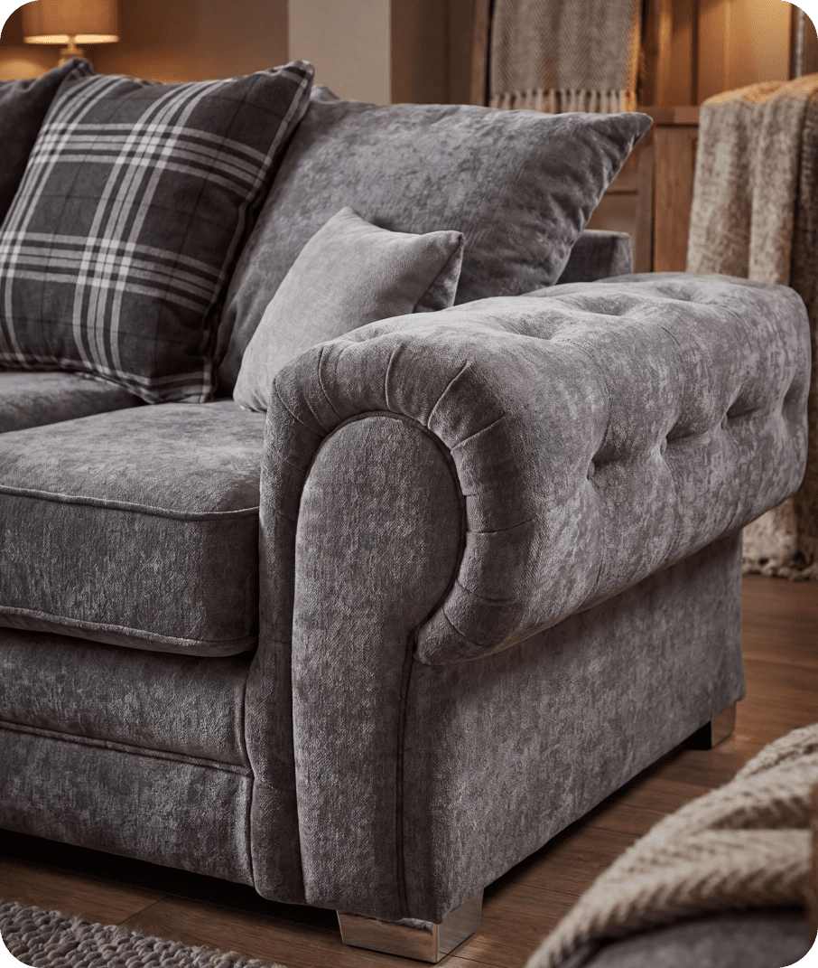 Florence Scatter Grey Fabric Left Corner Sofa