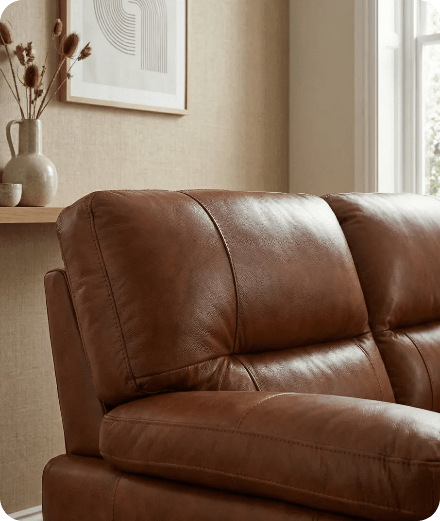 Dalmore Genuine Leather Tan 2 Seater Sofa
