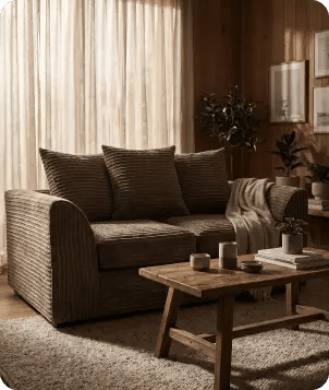 Oxford Caramel Fabric 2 Seater Sofa