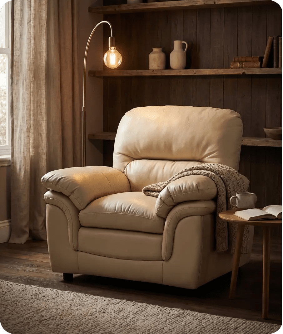 Florence Cream Leather Armchair