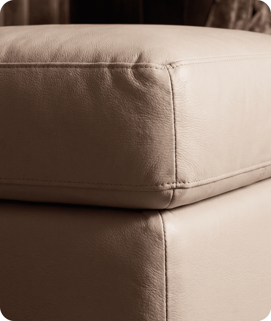 Veloura Cream Leather Footstool