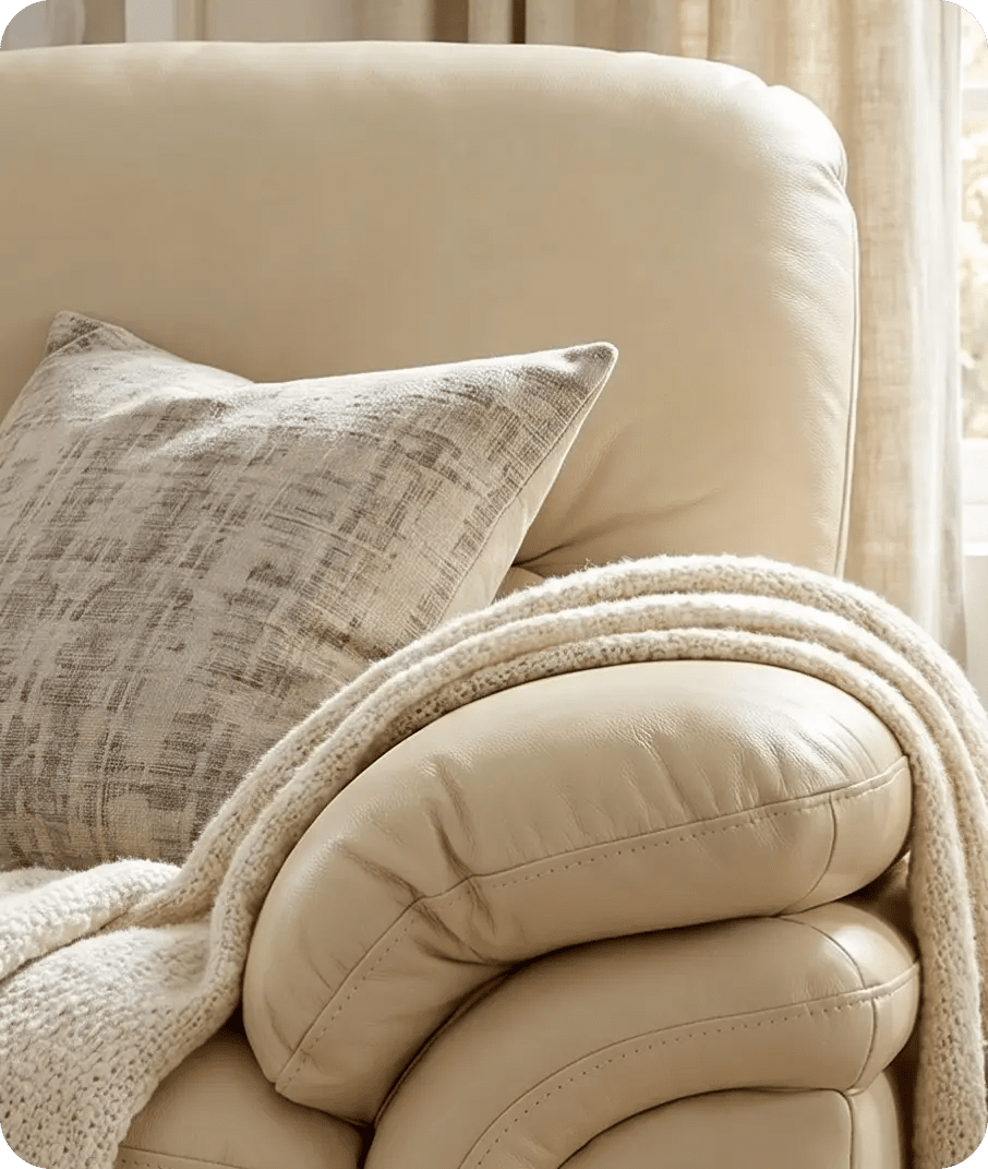 Florence Cream Leather 2 Seater Sofa