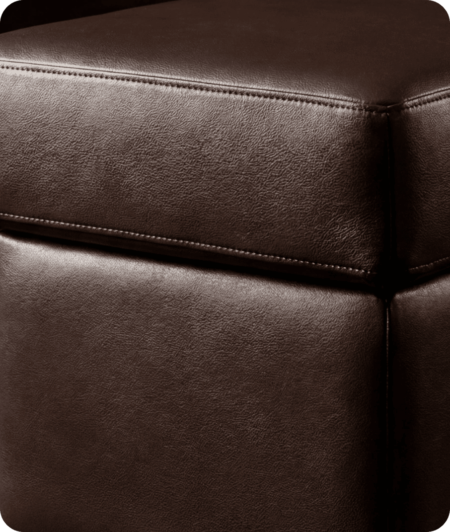 Veloura Brown Leather Footstool
