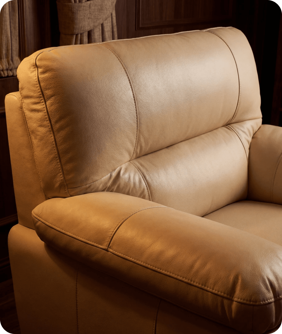 Dalmore Genuine Leather Cream Armchair