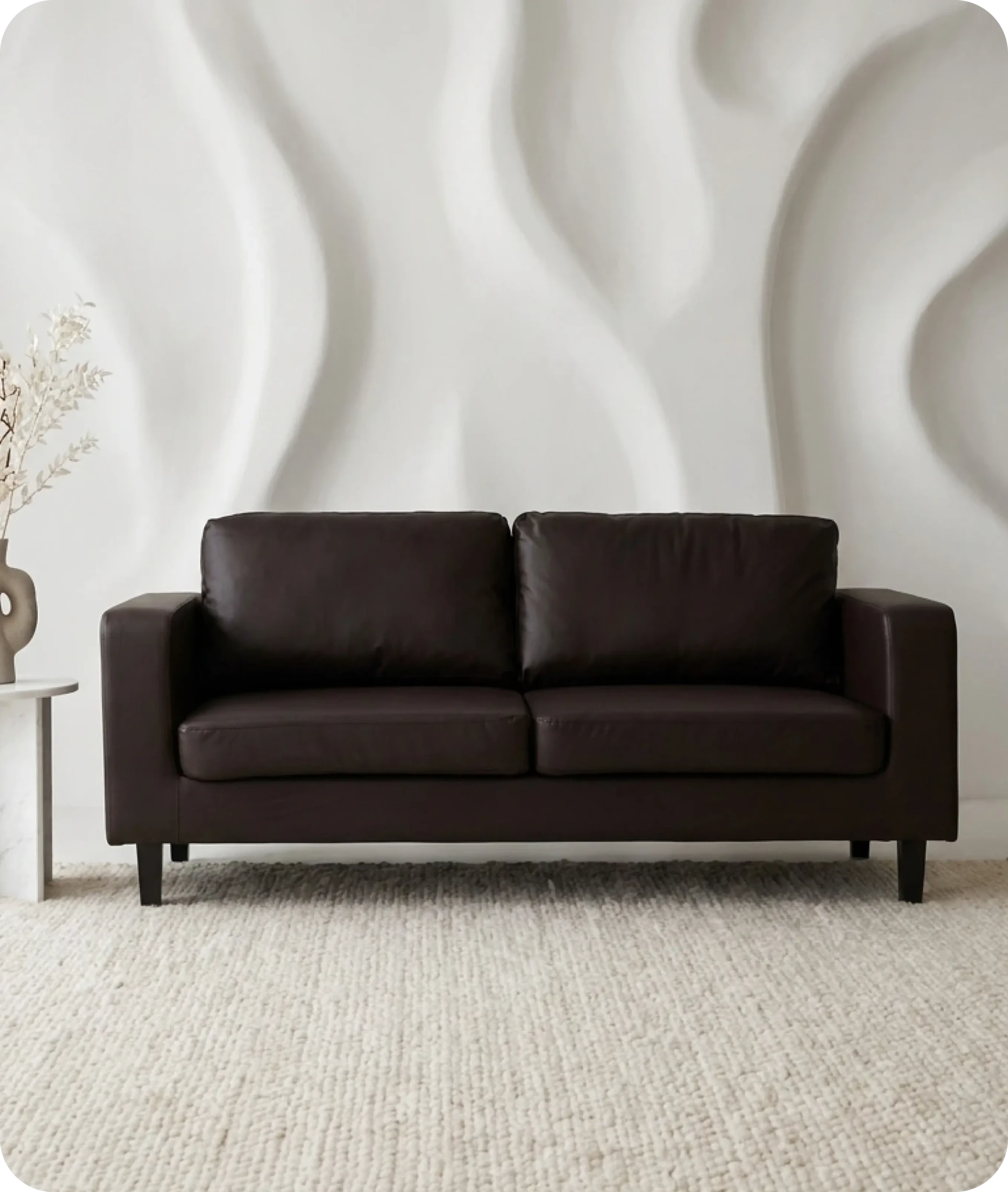 Nova Brown Leather 3 Seater Sofa