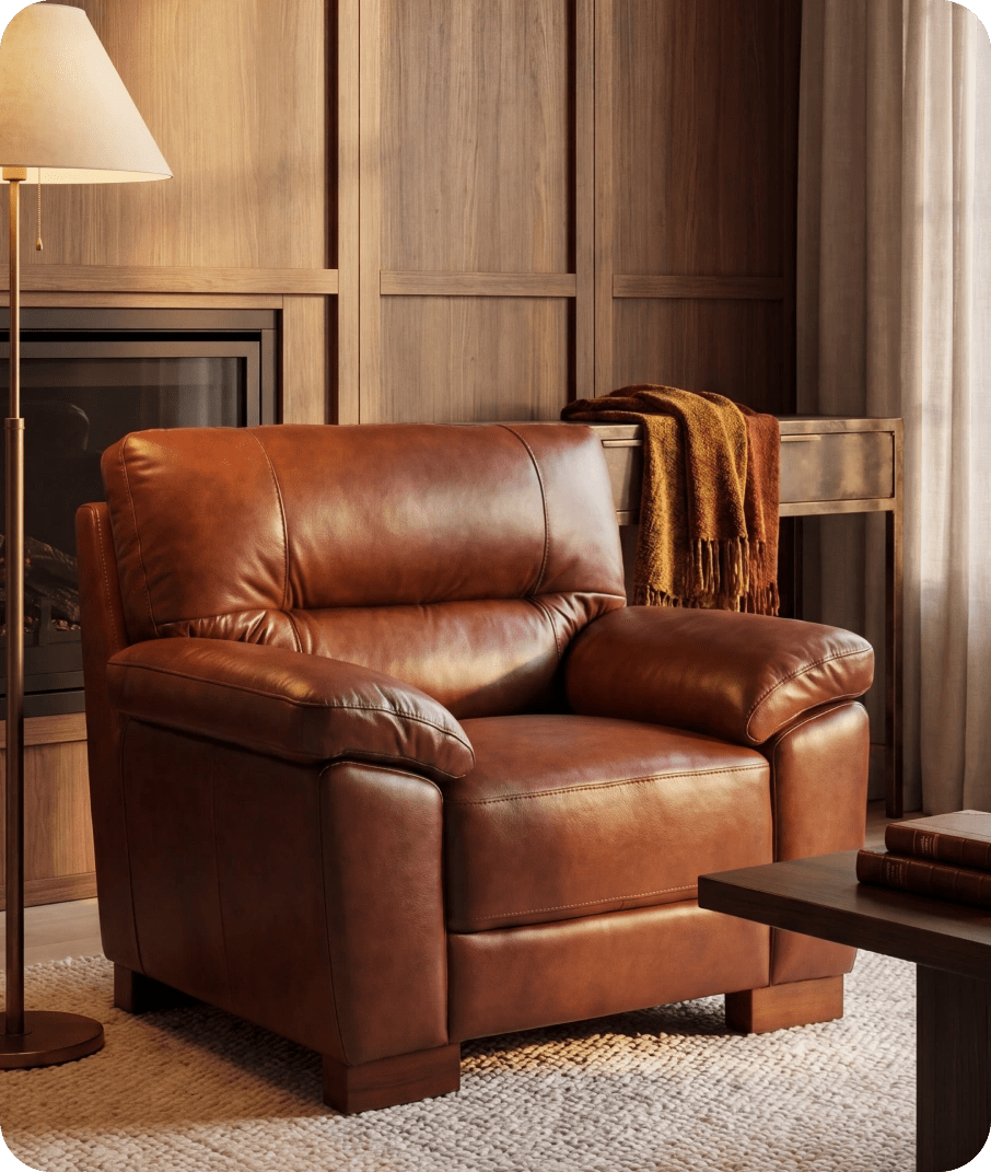 Dalmore Genuine Leather Tan Armchair
