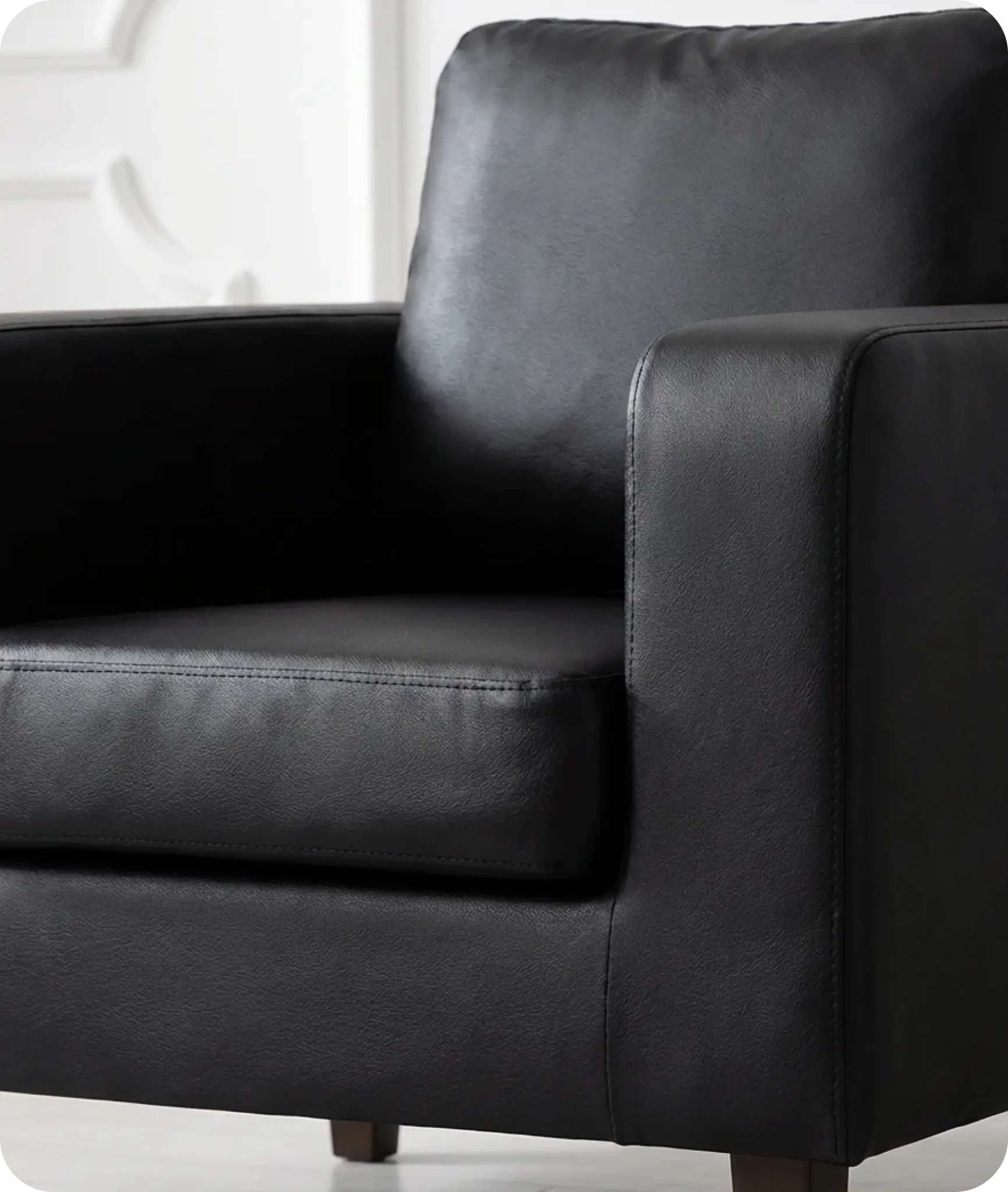 Nova Black Leather Armchair