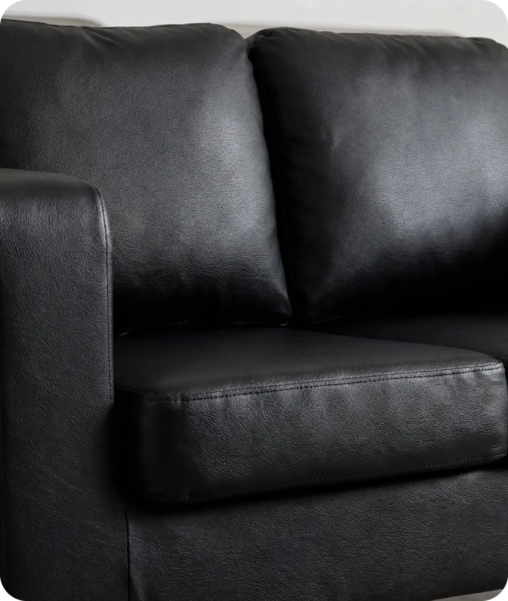 Nova Black Leather 2 Seater Sofa