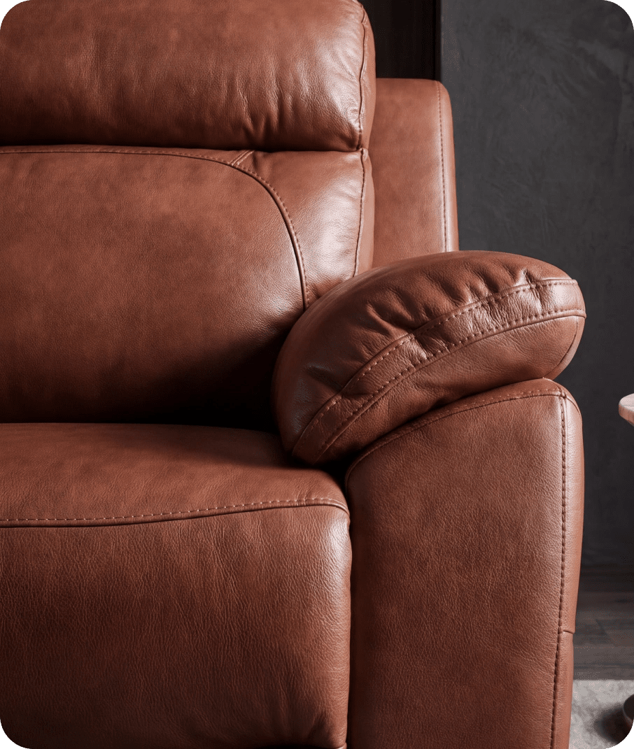 Torino Genuine Leather Tan Electric Power Recliner 2 Seater Sofa