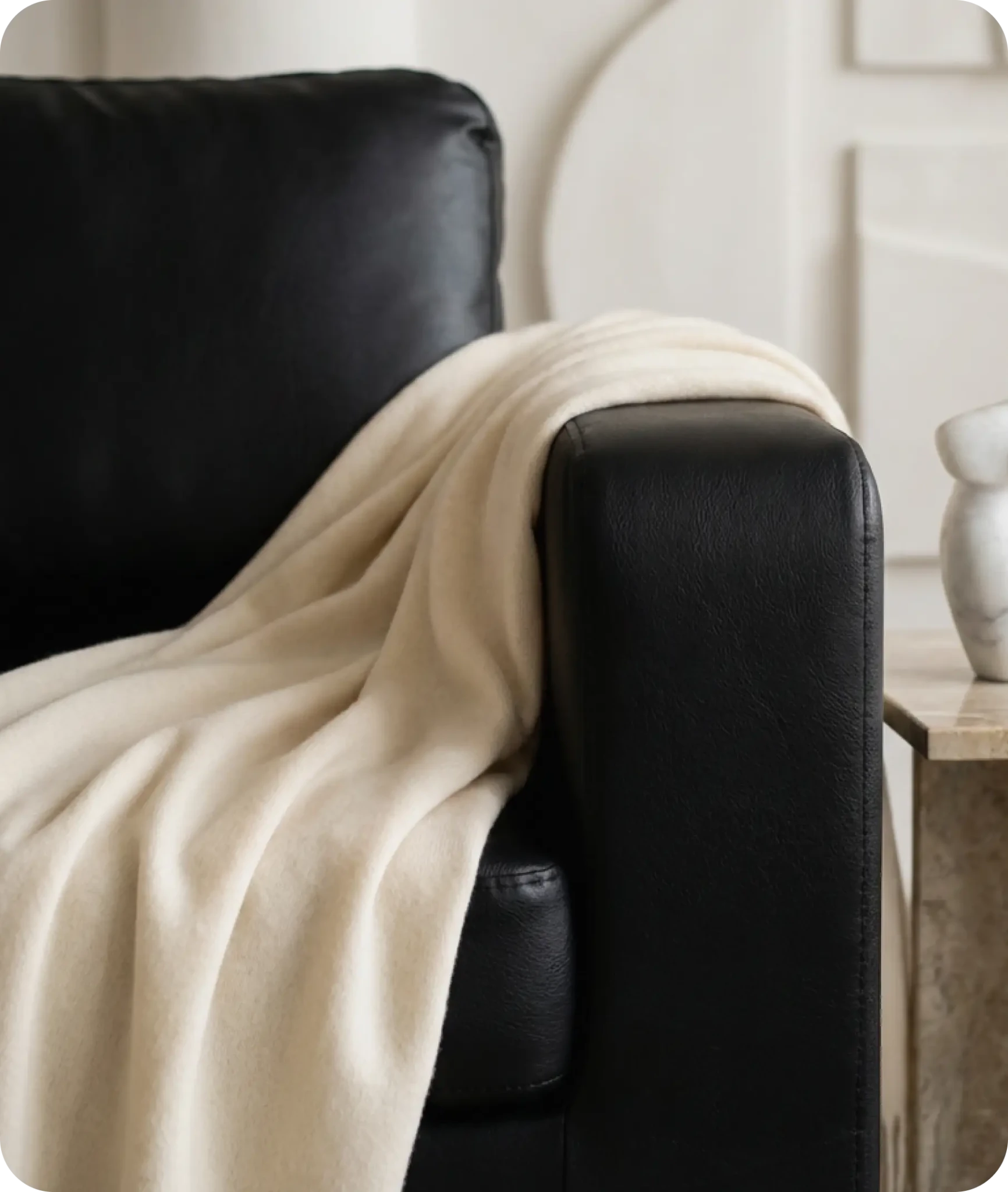 Nova Black Leather Armchair