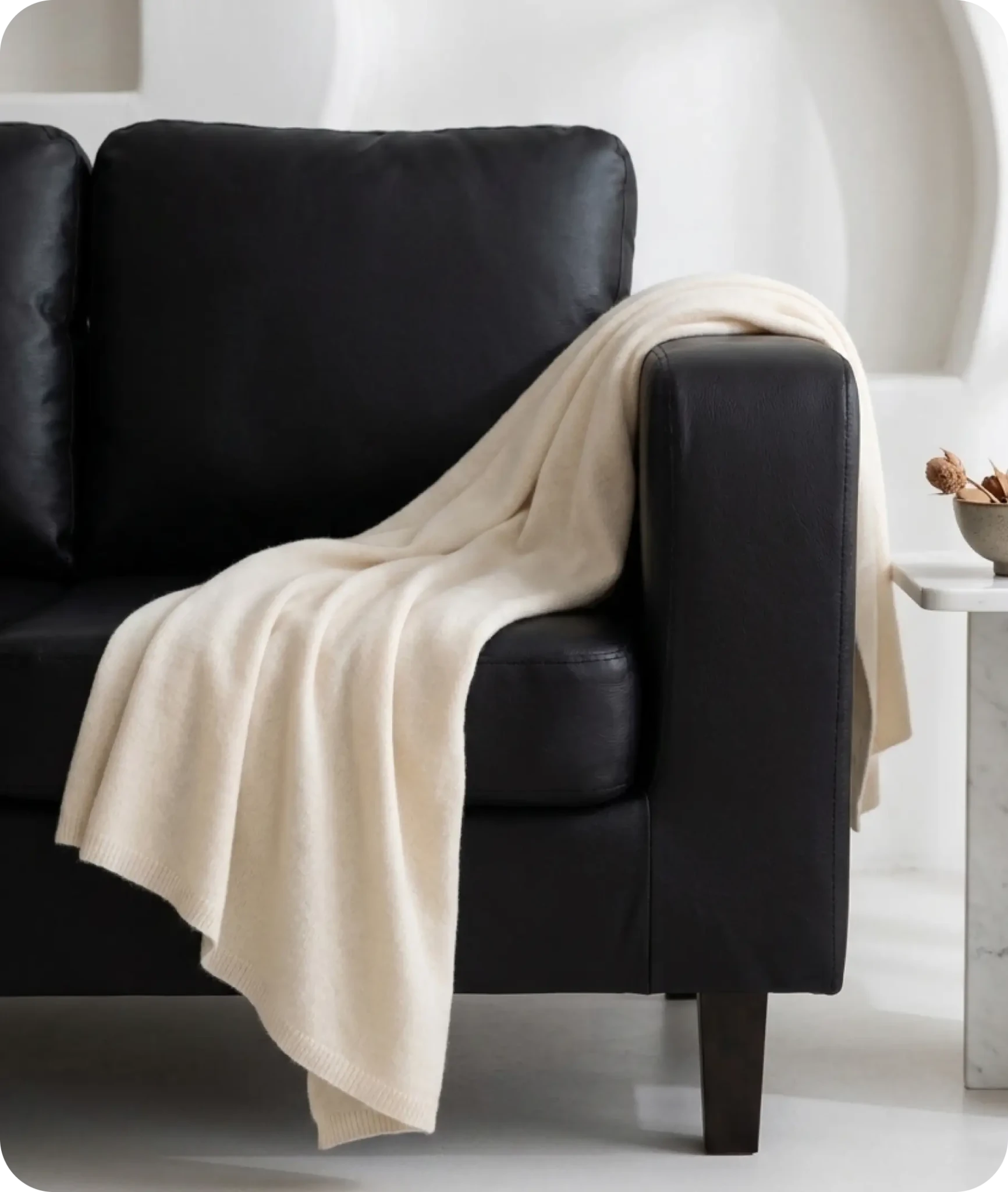 Nova Black Leather 2 Seater Sofa
