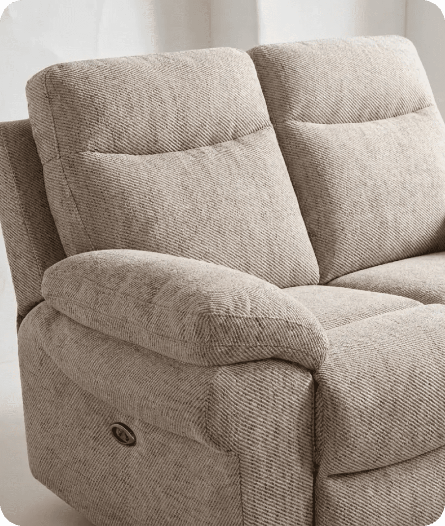lunaro-beige-fabric-electric-recliner-2-seater-sofa-side-view