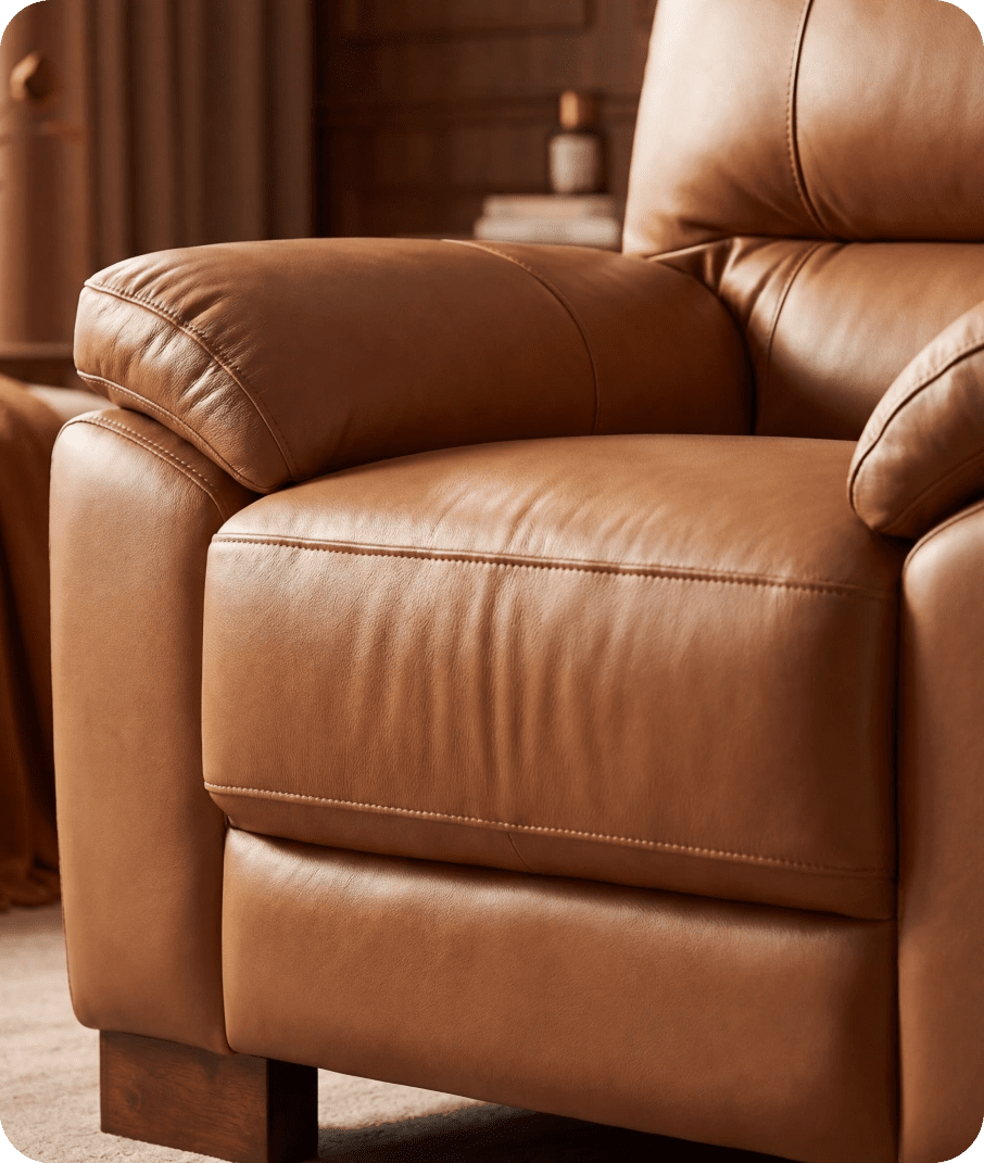 Dalmore Genuine Leather Caramel Armchair