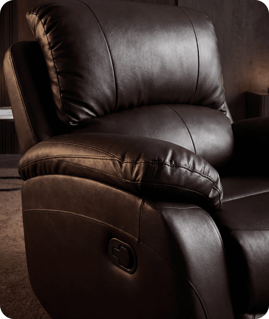 Serano Brown Leather Manual Recliner Armchair