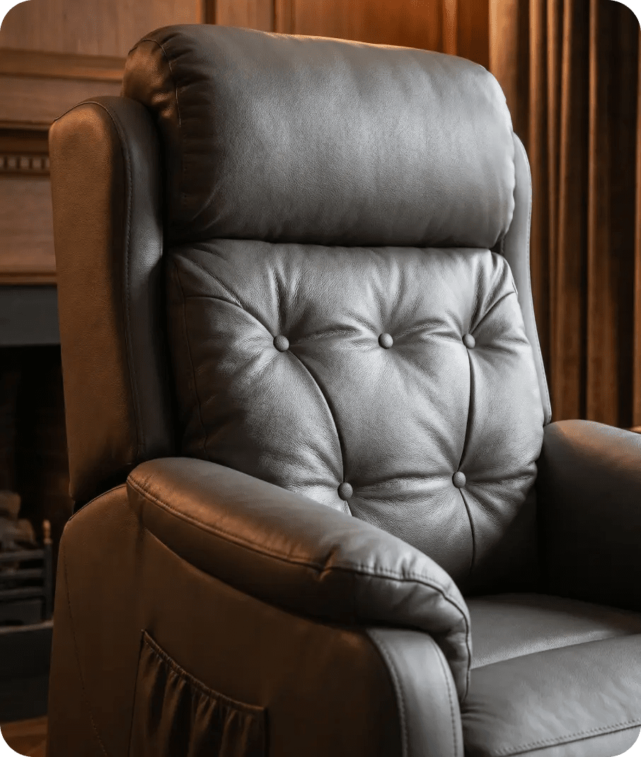 Oliver Genuine Leather Grey Rise & Recline Mobility Chair