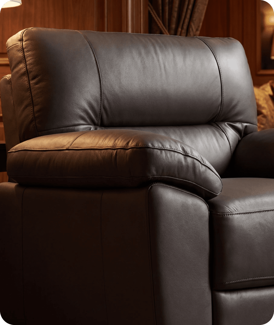 Dalmore Genuine Leather Grey Armchair