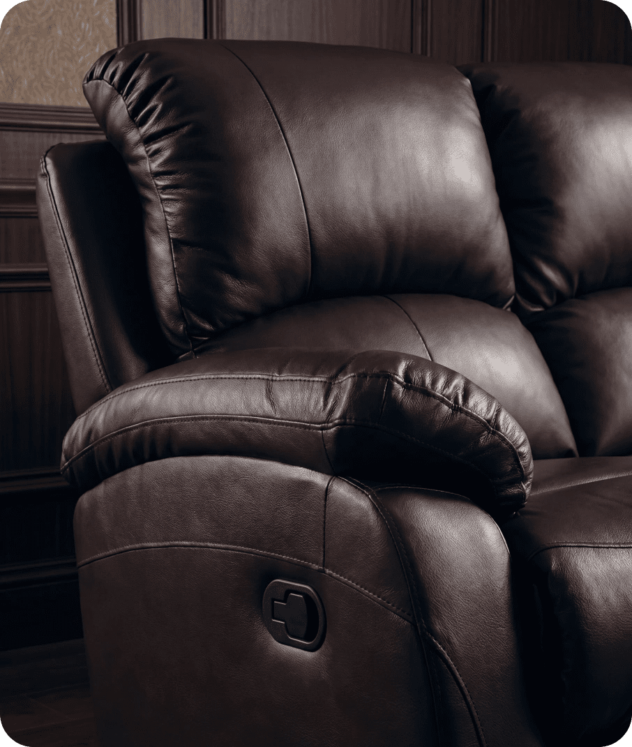 Serano Brown Leather Manual Recliner 3 Seater Sofa