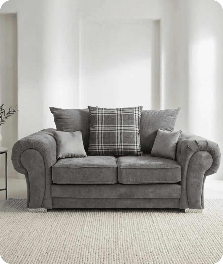 Florence Scatter Grey Fabric 2 Seater Sofa