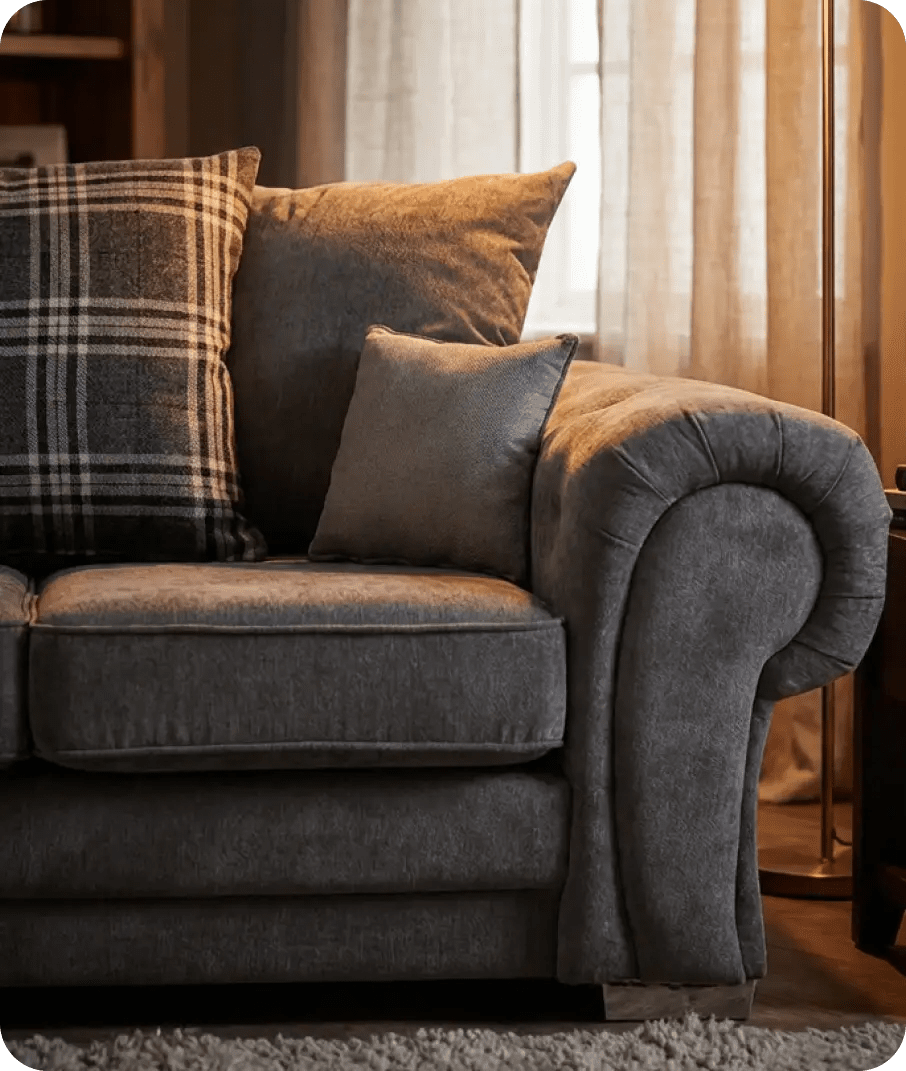 Florence Scatter Grey Fabric 2 Seater Sofa