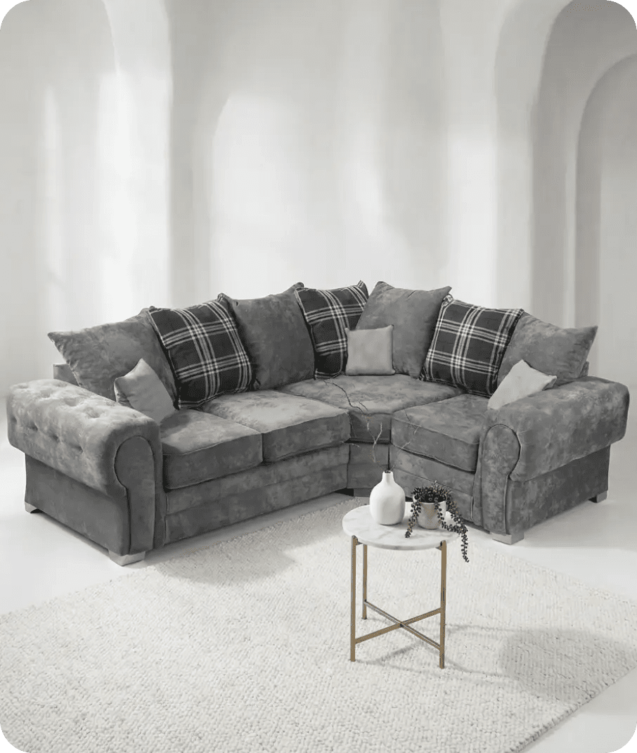 Florence Scatter Grey Fabric Right Corner Sofa