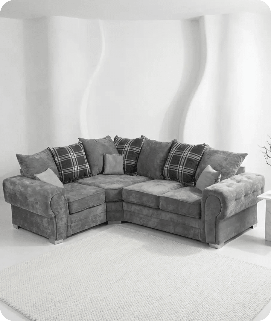 Florence Scatter Grey Fabric Left Corner Sofa