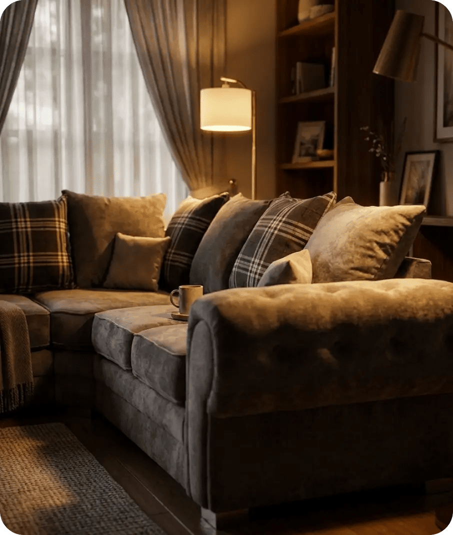 Florence Scatter Grey Fabric Left Corner Sofa