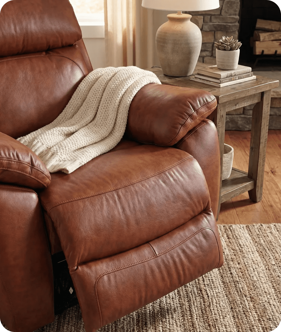 Torino Genuine Leather Tan Electric Power Recliner Armchair