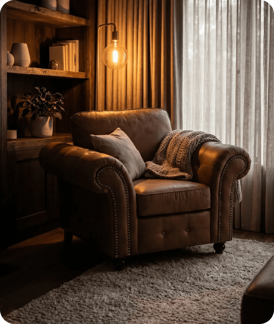 Savile Tan Suede Armchair