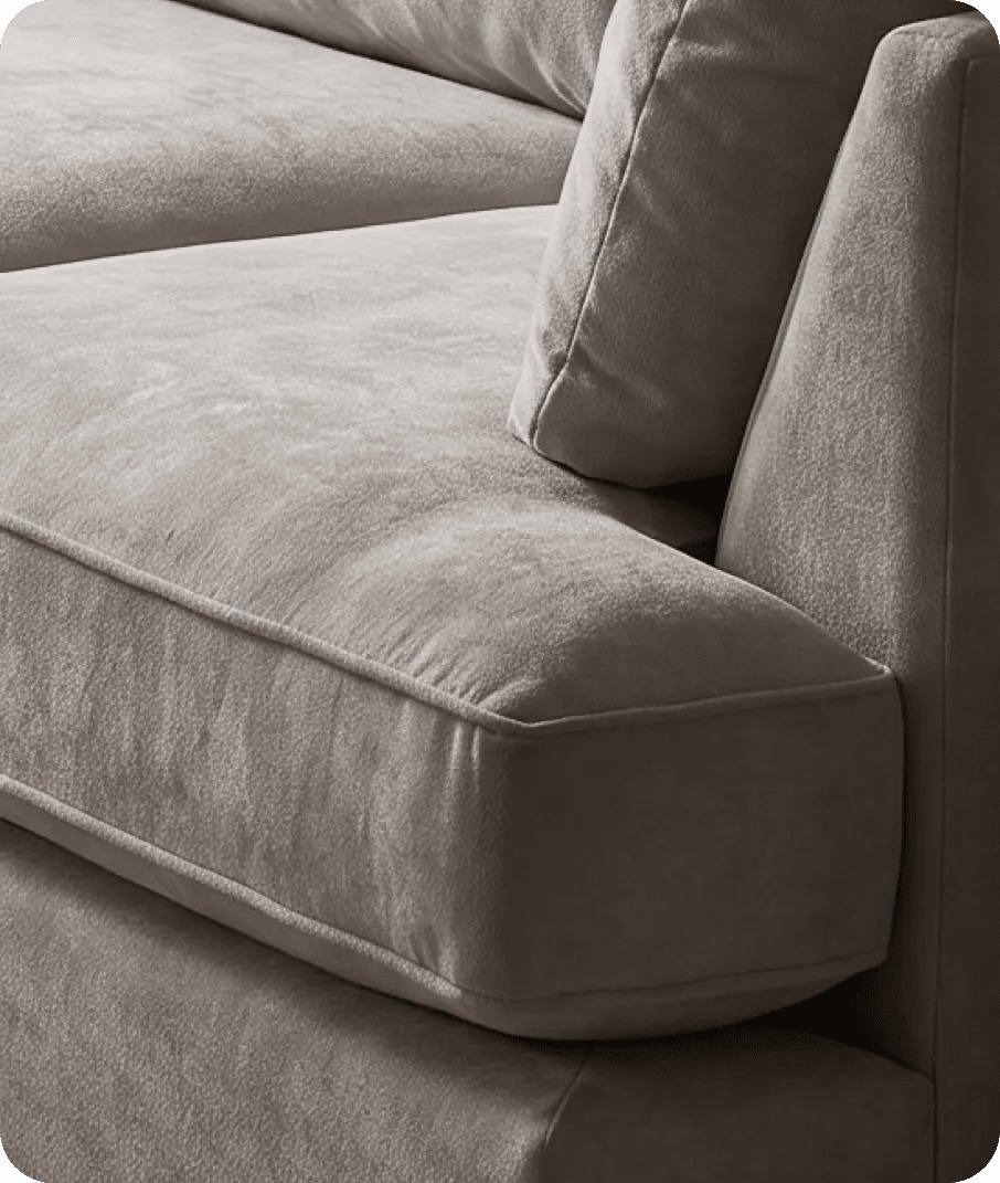 Mayfair Silver Fabric U Shape High Back Corner Sofa + Footstool