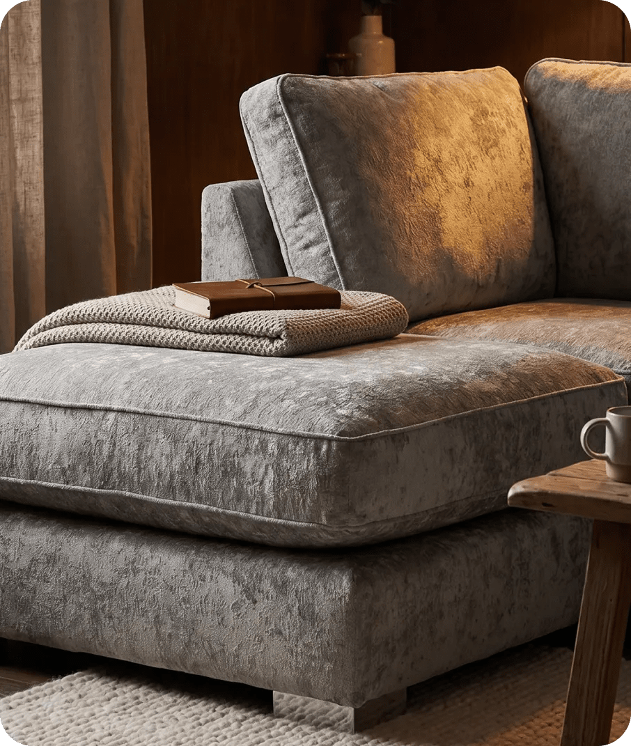 Westminster Silver Alaska Fabric U Shape High Back Corner Sofa