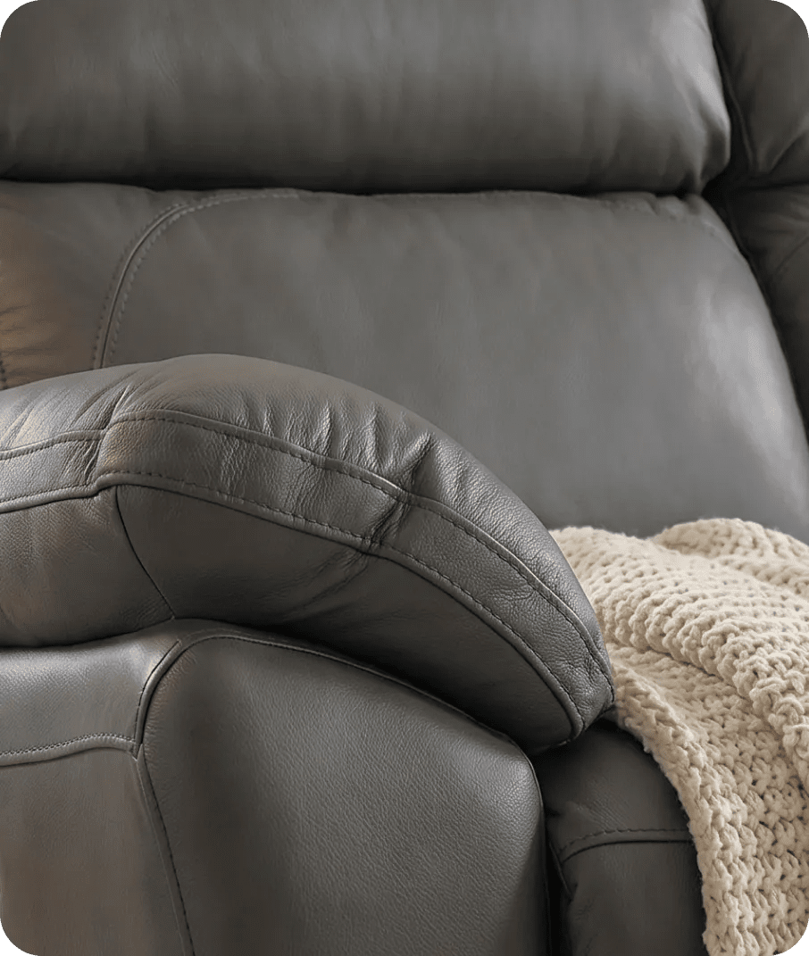 Torino Genuine Leather Grey Electric Power Recliner 2 Seater Sofa