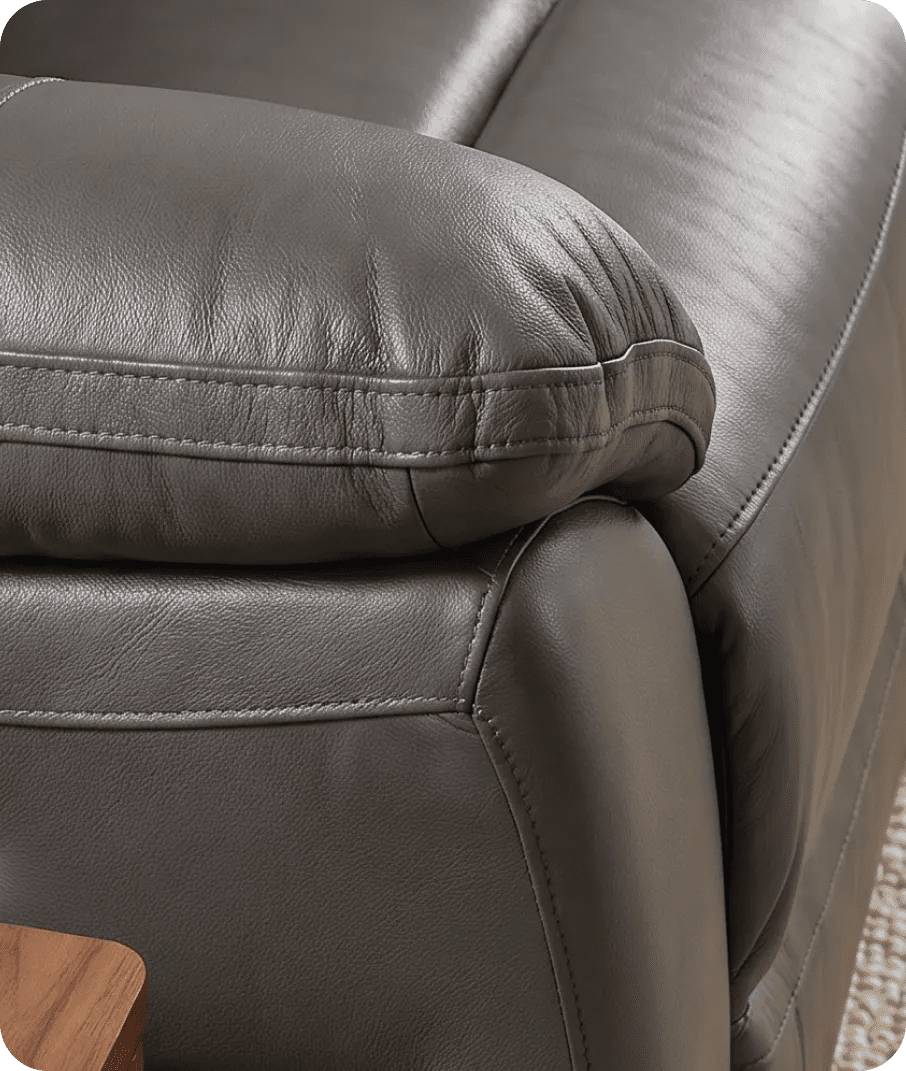 Torino Genuine Leather Grey Electric Power Recliner 3 Seater Sofa