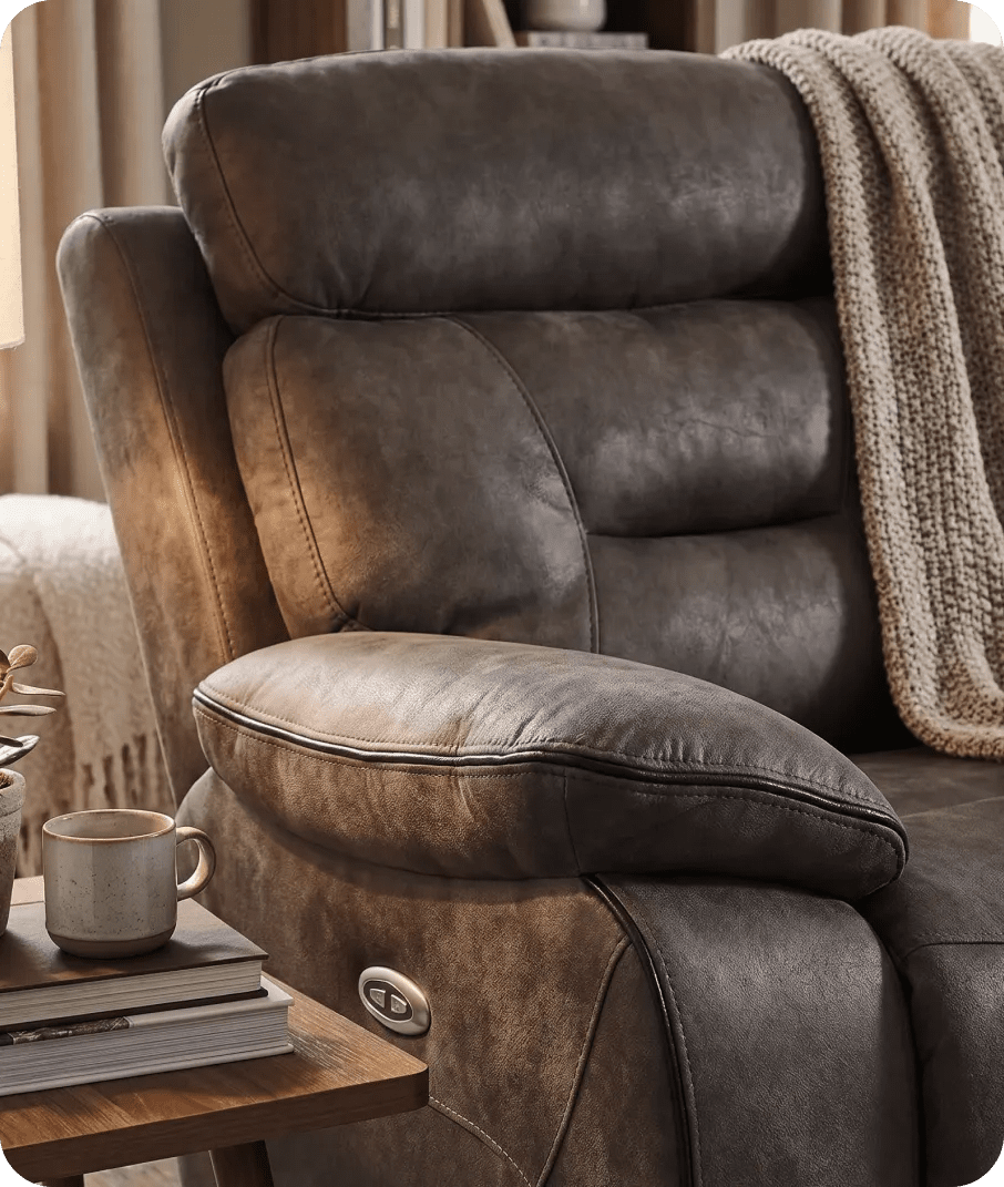 foster-brown-fabric-electric-recliner-2-seater-sofa-side-view