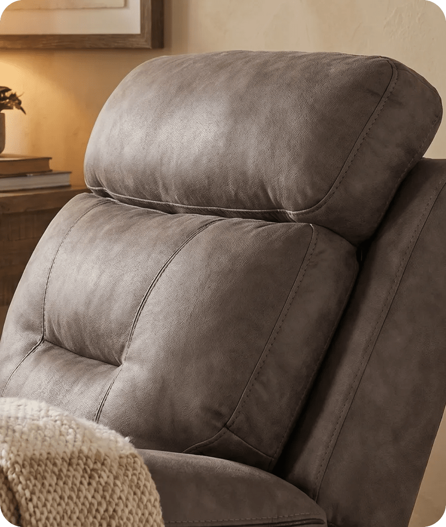 foster-brown-fabric-electric-recliner-armchair-close-up-detail
