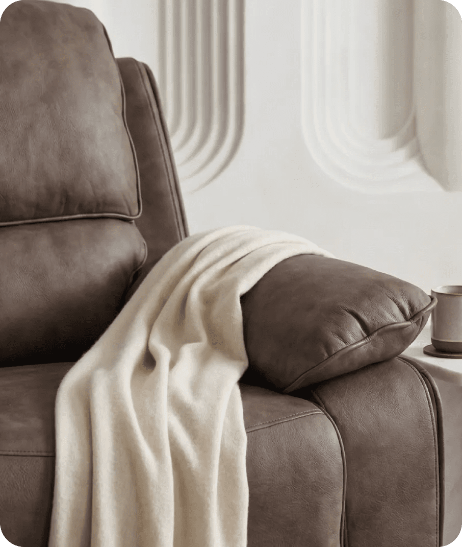 Chelsea Brown Suede Fabric Electric Recliner Armchair - Sofa-Direct