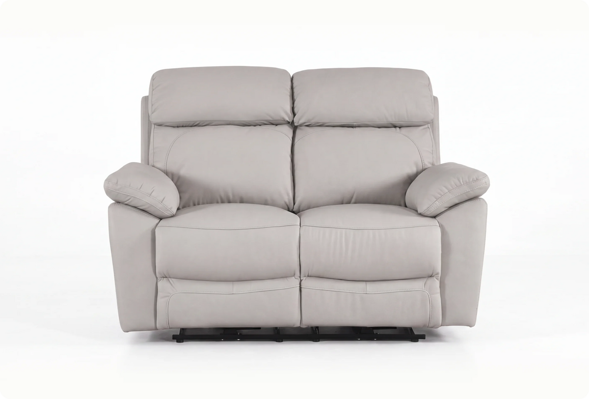 Torino Genuine Leather Light Grey 2 Seater Sofa