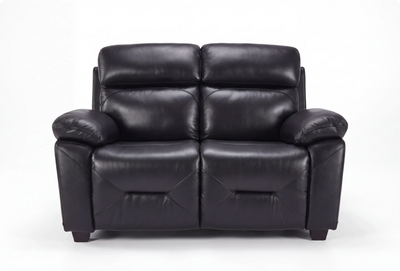 Velmont Genuine Leather Black 2 Seater Sofa
