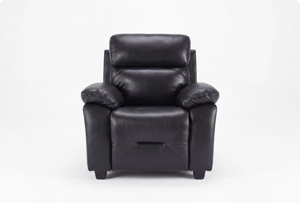 Velmont Genuine Leather Black Armchair