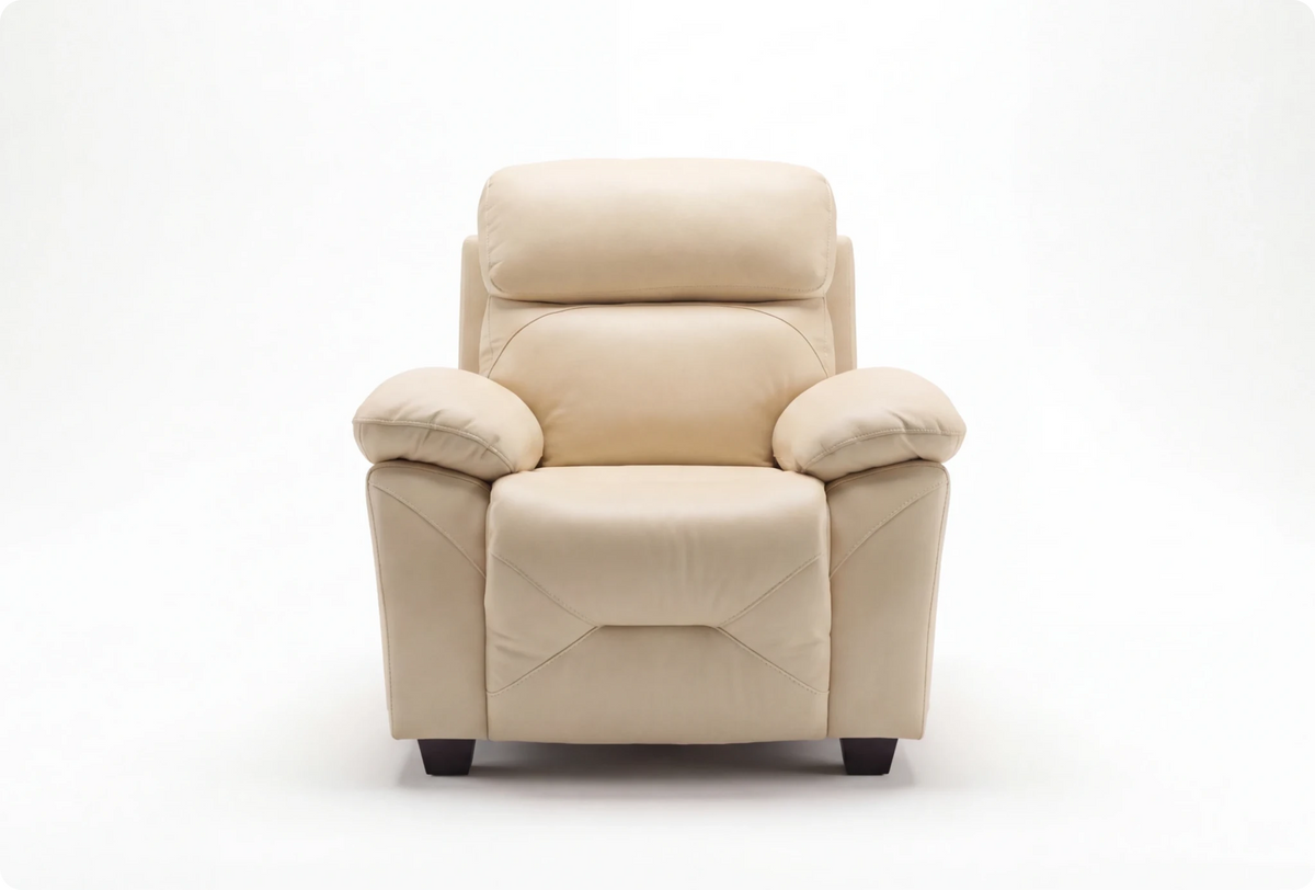 Velmont Genuine Leather Cream Armchair