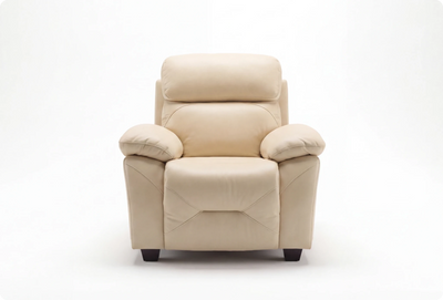 Velmont Genuine Leather Cream Armchair
