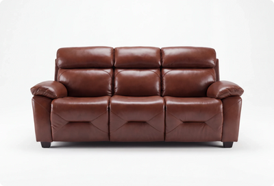 Velmont Genuine Leather Tan 3 Seater Sofa