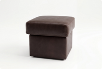 Veloura Brown Leather Footstool