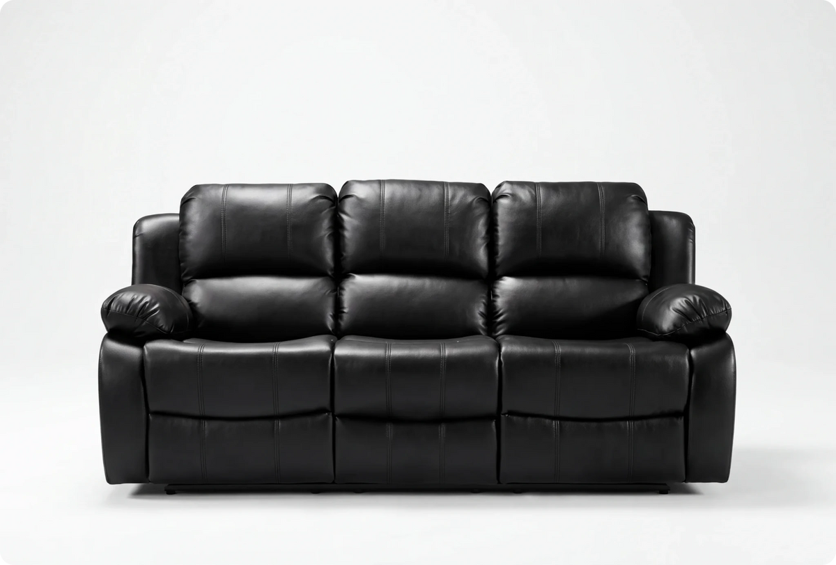 York Black Leather Electric Recliner 3