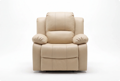York Cream Leather Electric Recliner Chair