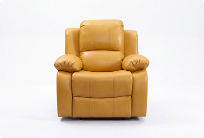 York Mustard Leather Manual Recliner Armchair