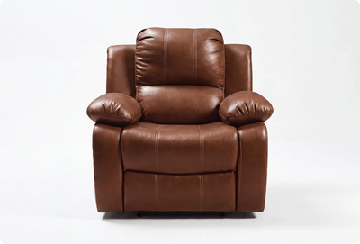 York Tan Leather Manual Recliner Armchair