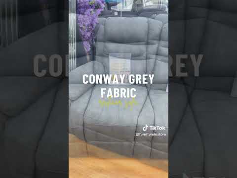 Ledbury Grey Fabric Manual  Recliner 3 Seater Sofa